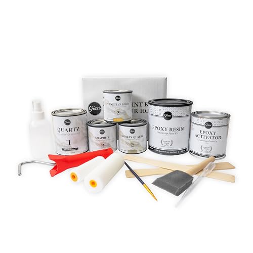 Comparison: Best Paint For Bathroom Countertop 11 Giani Quartz Easy Epoxy - Small Project Countertop Paint Kit (Venetian Gold)
