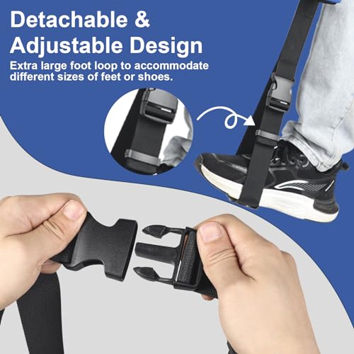 leg lifter 40-52 inch long leg lifter for after hip replacement knee surgery elderly adjustable foot loop padded handles leg lifter strap mobility aids for getting legs in and out of bed
