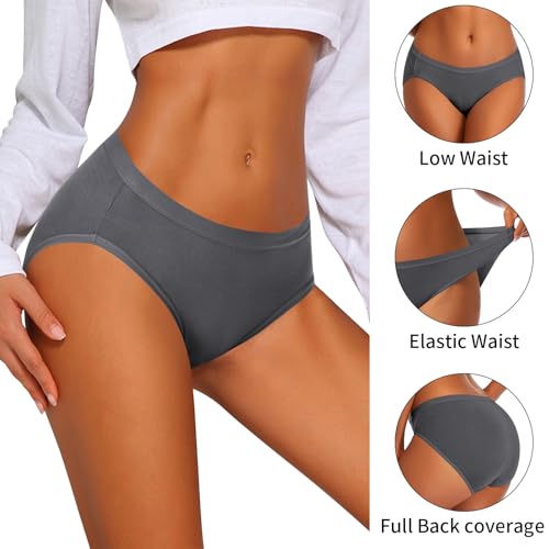 Image of CULAYII Women's Cotton Bikini Panties, High-Cut Full Coverage Stretch Cool Underwear for Women
