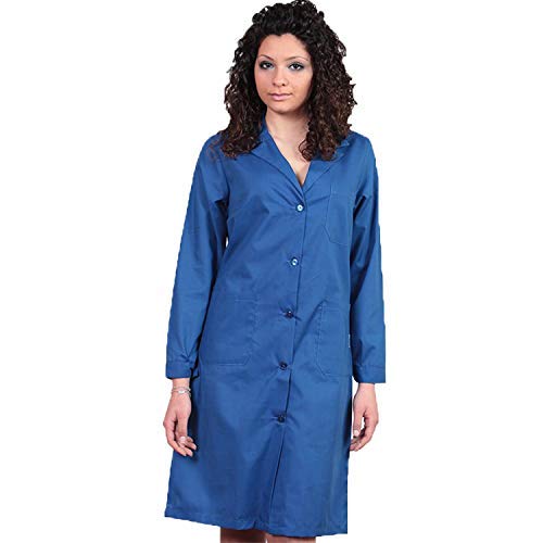 Blouse De Travail En Polyester Pour Femme - Poches Intégrées - Secteur Alimentaire, Esthétique, Scolaire - Bleu Ciel