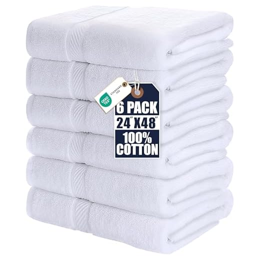 Utopia Towels 6 Pack Medium Bath Towel Set, 100% Ring Spun Cotton (24 x 48 Inches) Lightweight and Highly Absorbent Quick Drying Towels, Premium Towels for Hotel, Spa and Bathroom (White)