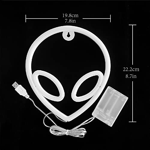 Image of JYWJ Alien LED Neon Signs Desktop Wall Decoration Light(Green+Pink)