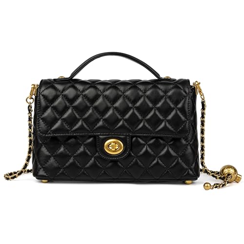 Bolso tote acolchado de cuero para mujer miniatura 7