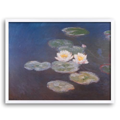 Toile Monet Nénuphars 50x70 encadrée : fini les murs vides avec ce tableau prêt à poser