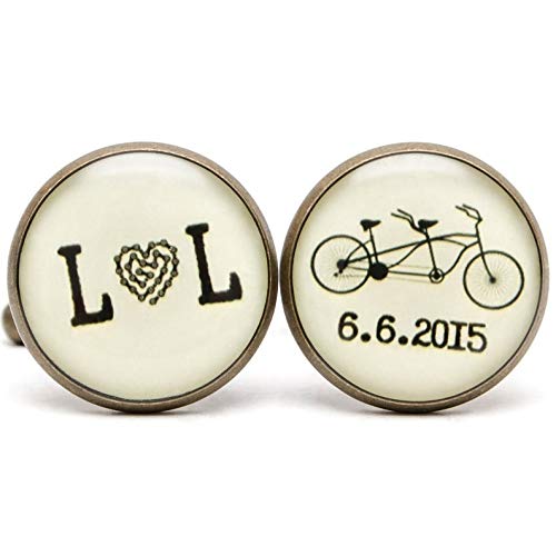 Death DevilBike Cufflinks Bicycle Cuff Links Personalized Custom Wedding Cufflinks Initials Cufflinks Groom Best Man Save The Date Bikelover Groomsmen