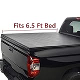 Deebior 6.5Ft Black Vinyl Waterproof Soft Lock & Roll-up Tonneau Cover |1261| Clamp On No Drill Top...