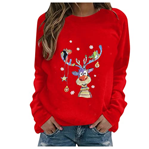 Sudaderas Mujer Baratas - NavideñA Talla Grande Sueter Ropa De Navidad Ligero Y CóModo Ugly Christmas Sweater Adolescente Chica Sudadera NavideñAs Blusas Abrigo