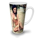 Wellcoda Mädchen Erotisch Sinnlich Sexy Latte BecherSchön Kaffeetasse - Komfortabler Griff, Zweiseitiger Druck, robuste Keramik