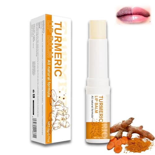 Turmeric Lip Balm for Dark Lips,Brightening Balm for Smokers&Non-Smokers,Lip Lightening, Fade-Lip-Discoloration and Repair for Dry Cracked Lips, Deep Moisturizing Highlighter