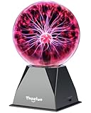 Theefun Plasma Ball: 6 Inch Plasma Globe Touch & Sound Sensitive Ball Lamp Electric Lightning Novelty Light for Parties, Christmas Gifts