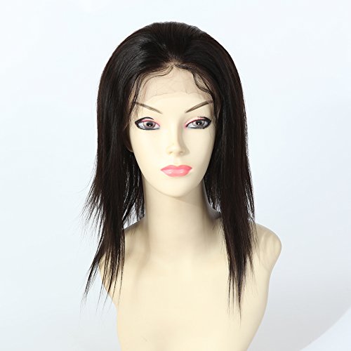 Wigsroyal Full lace Wig 10inches Straight 100% Indian Remy Human Hair Extension #1b With Baby Hair