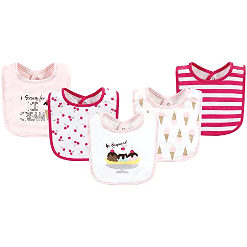 Image of Hudson Baby Unisex Baby Cotton Bibs, Banana Split, One Size