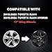 Glossy Black Wheel Skins Compatible with 2019-2024 Toyota RAV4/RAV4 Hybrid ;Set of 4 Pcs;17 inch