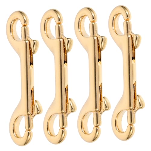 JEWEDECO 4pcs Brass Lobster Clasp Swivel Trigger Clips Heavy Duty Hooks for Straps Bags and Leathercraft Solid Brass Spring-Loaded Gate