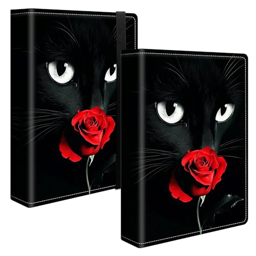 Image of Wedding Albums 4x6 120 Pockets Photos with Strong Elastic Band, Small Mini Albums Sheet Protector Folder for Photos, Album for Family Anniversary Women Men Baby Vacation Gift, Black Cat Rose