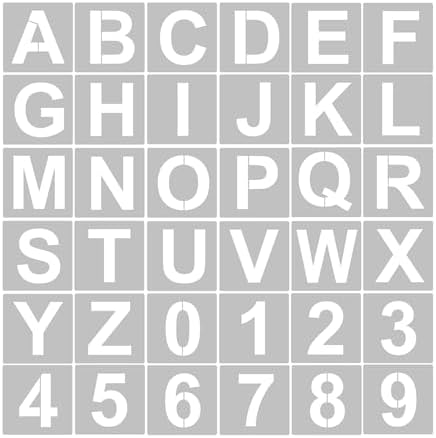 ZJchao Stencils, Stencils for Painting for Crafts Reusable Letter and Number with Reusable Washable Alphabet PET Art Craft Templates for (36pcs & 5 Inch) image 4