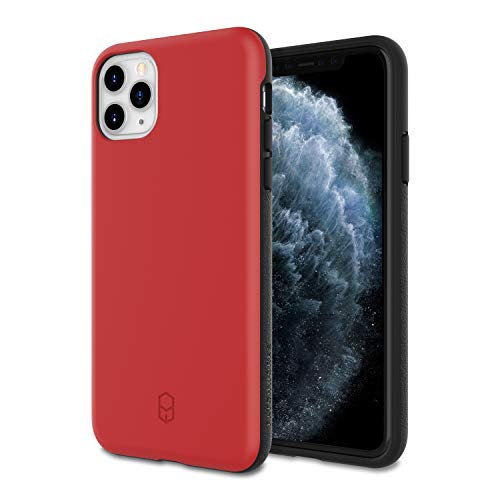 PATCHWORKS ITG Compatible with iPhone 11 Pro Max 4G Case 6.5 inch (2019) Ultra Slim Fit Thin Shockproof Hard Back Non Slip Stylish Matte Protective Phone Case Military Grade Drop Test - Red