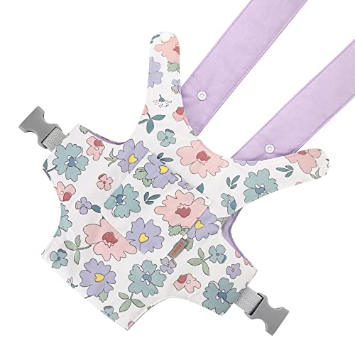 GAGAKU Puppentrage für Kinder Puppen Bauchtrage Puppen Tragesitz Puppenzubehör mit Verstellbaren Trägern - Lila - Blüte