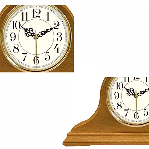 Reloj de mesa clásico de madera con segundero silencioso retro 7