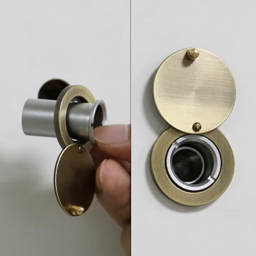 HOJLKLD Gucklochabdeckung, massives Messing, Sichtschutz-Türspion, Abdeckung mit doppelseitigem selbstklebendem Klebeband für Türspion mit 5/8 Zoll Durchmesser (1, Silber)