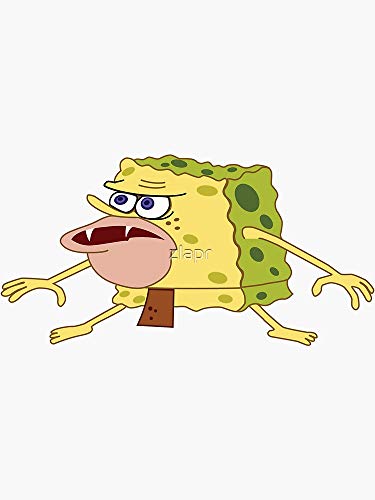 Spongebob Caveman Meme Sticker - Sticker Graphic -Stickers for Hydroflask Water Bottles Laptop Computer Skateboard, Waterproof Decal Stickers