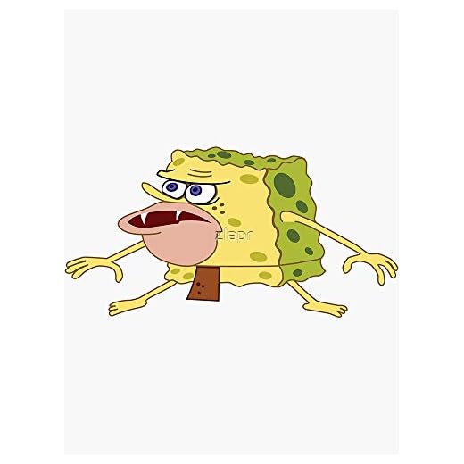 Spongebob Caveman Meme Sticker - Sticker Graphic -Stickers for Hydroflask Water Bottles Laptop Computer Skateboard, Waterproof Decal Stickers