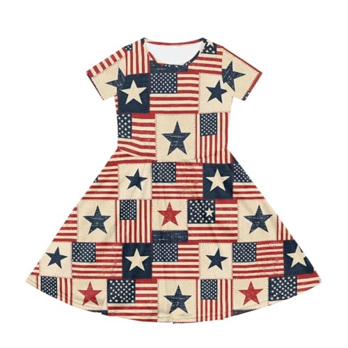 Image of Short Sleeve Dress for Girls with Pockets Cute Toddler Girl Clothes Summer 2-12