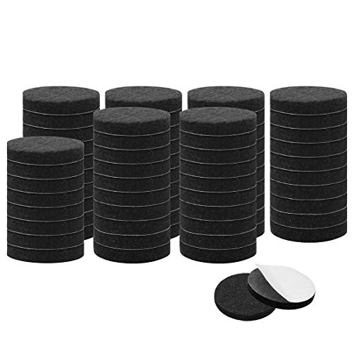 Uxcell 70Pcs Furniture Felt Pads Round 3/4" Self-Stick Non-Slip Anti-Scratch Pads For Table Cabinet Chair Feet Floor Protector Black #TOP10