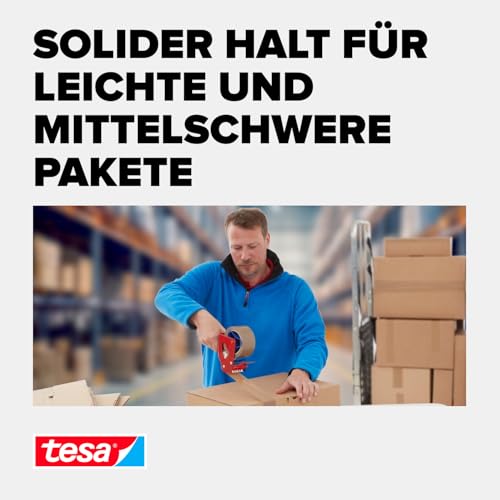 tesa tesapack 4280 PP Paketband im 6er Pack - Universal Klebeband zum Verpacken von Paketen und Kartons - braun - 6 Rollen je 66 m x 50 mm