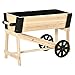 Outsunny Letto per Orto Rialzato con 2 Ruote in Legno, Fioriera Portapiante, per Giardino e Balconi, 87x40x59cm