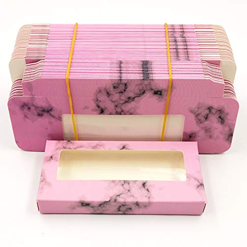 HBZGTLAD NEW 50pcs Empty Eyelashes Packaging Soft Paper Lash Box holographic Design for 25MM Strip Lashes 3D Mink Lashes (16#)