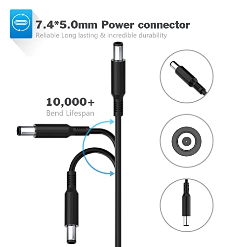 90W Ac Adapter Laptop Charger Replacement For Dell Latitude E6410 E6420 E6430 E6440 E6540 7490 7390 7480 5490 5580 5480 3190 E5470 E6520 E7440 E7450 With Size 7.4X5.0Mm Power Supply Cord Plug #TOP1
