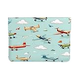 Funda protectora de piel sintética para portátil de 33 cm, diseño de aviones de dibujos animados, resistente al agua, para mujeres y hombres
