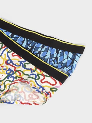 Image of Bummer Men's Printed Micro Modal Briefs Underwear | Ultra Soft & Breathable | Combo Pack of 2