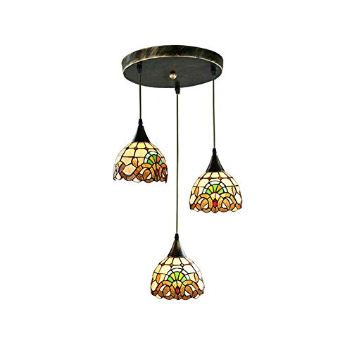 Luminaire suspendu 3 lumières E27 bleu clair plafonnier salon moderne en verre