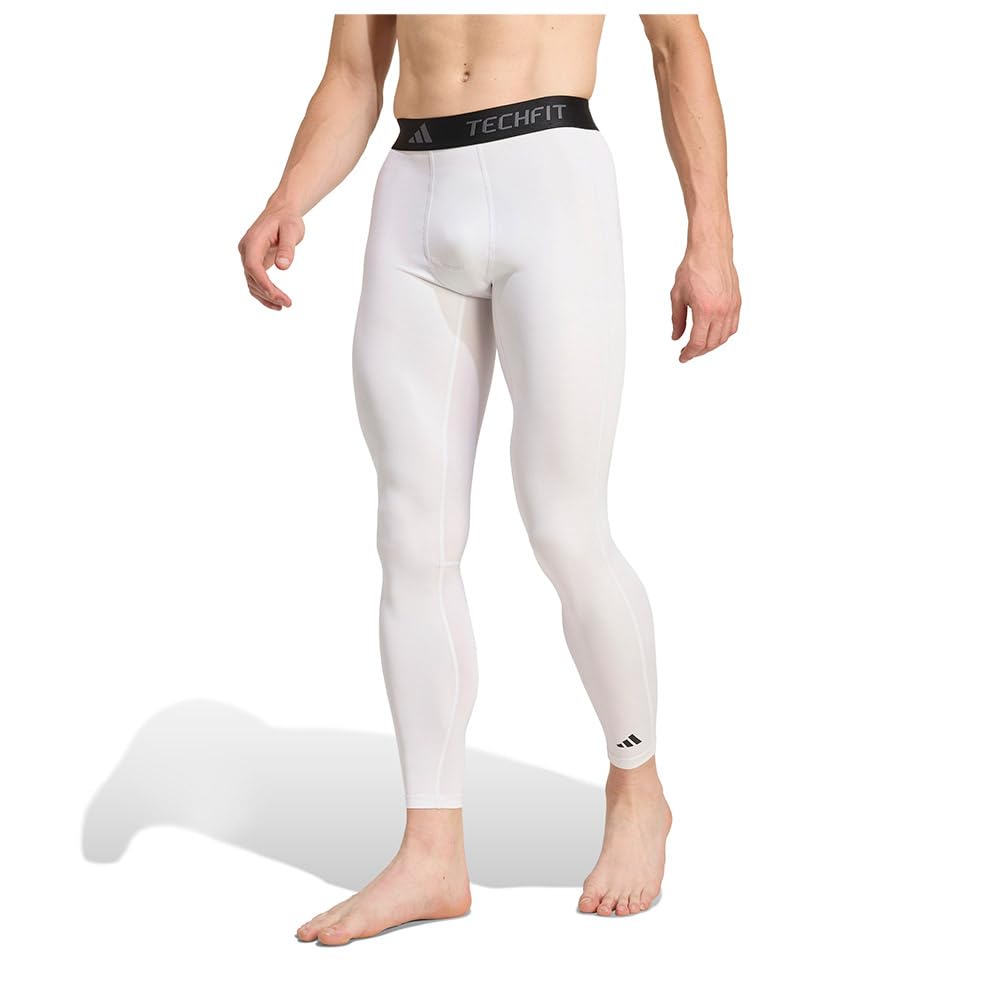 adidas Men's TECHFIT COMPRESSION TRAINING LONG TIGHT, white, XL