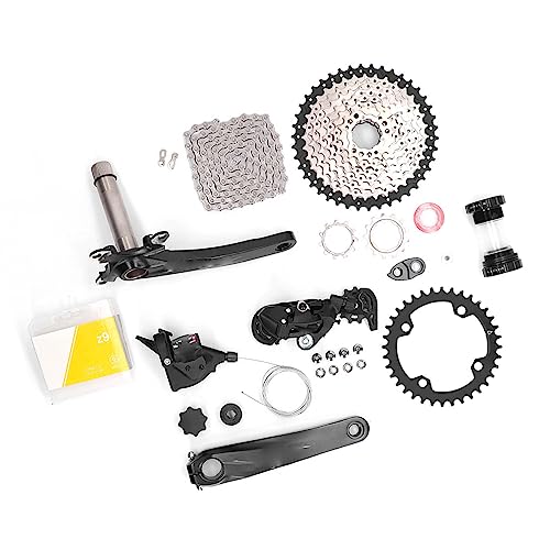 Glomora 9 Speed Groupset 42T Flywheel Bike Shift Kit Crank Shifter Rear Derailleur Chain Set (36T Chainring)