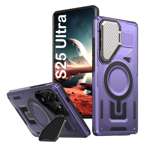 PASNEW Capa para Samsung S25 Ultra e carregamento sem fio, capa rígida à prova de choque de corpo inteiro militar multicamadas para Galaxy S25 Ultra, 17,3 cm, roxo