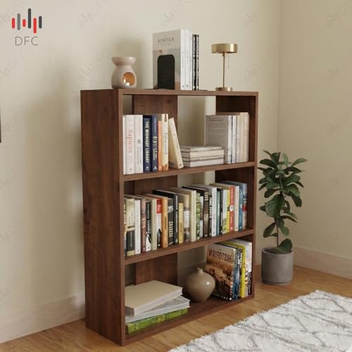 Image of DFC Element Fern Engineered Wood Bookshelf Open Storage Book Rack Shelf Organizer Display Bookcase for Home Library Living Room Study Room 3 Shelf Natural Oak Finish
