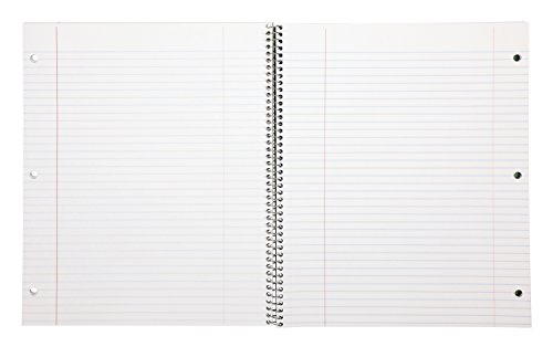Ampad Single Wire Notebook, Size 11 X 8-1/2, 1 Subject, Left Hand Open, Assorted Covers ( Blue, Yellow, Red, Green, White, Tan), College Ruled With Margin Line, 80 Sheets Per Notebook (25-416) #TOP5