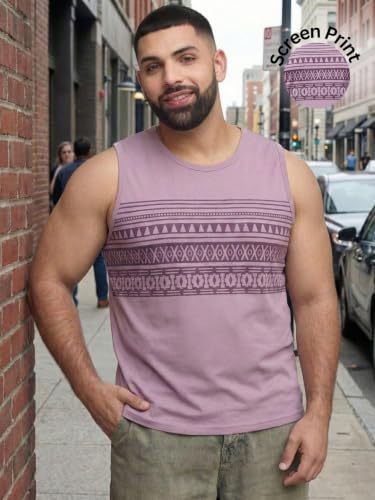 Image of Rigo Stylish Cotton Printed Vest for Men | Round Neck,Regular Fit, Sleeveless T-Shirt Vest for Men | Casual Innerwear Sando for Men & Boys - Perfect for Workouts Gym, Vacations, and Beaches