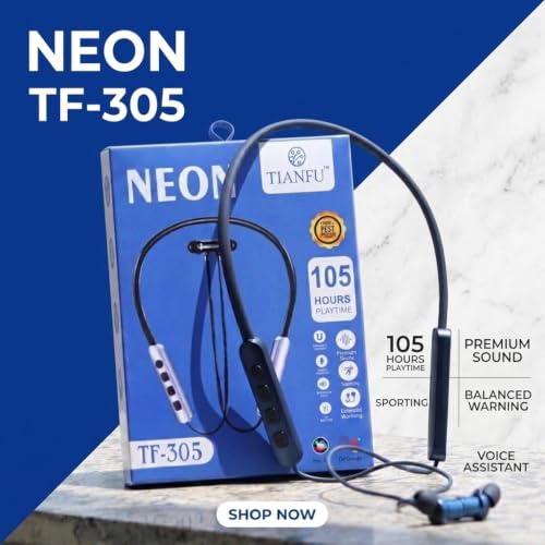 Image of Bluetooth Neckband Earphones with 105H Playtime, Wireless Bluetooth Headphones with ENC Noise Reduction, Magnetic Earbuds, Built-in Equalizer Mode, HD Calling Mic, Neckband Earphones - Blue