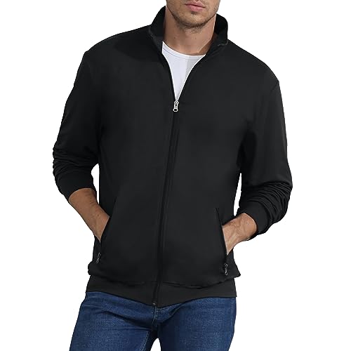 CTU Mens Sweatshirt Full Zip Active Stretchable Jacket Lightweight Long Sleeve Jacket