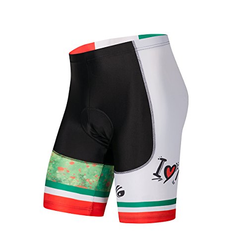 Cycobyco Pantaloncini da Ciclismo da Uomo 4D Imbottiti Antiurto MTB Bicicletta da Strada Mezza Pantaloni Italia, Francia, Brasile, Spagna, Cy606, Asia L=EU Medium