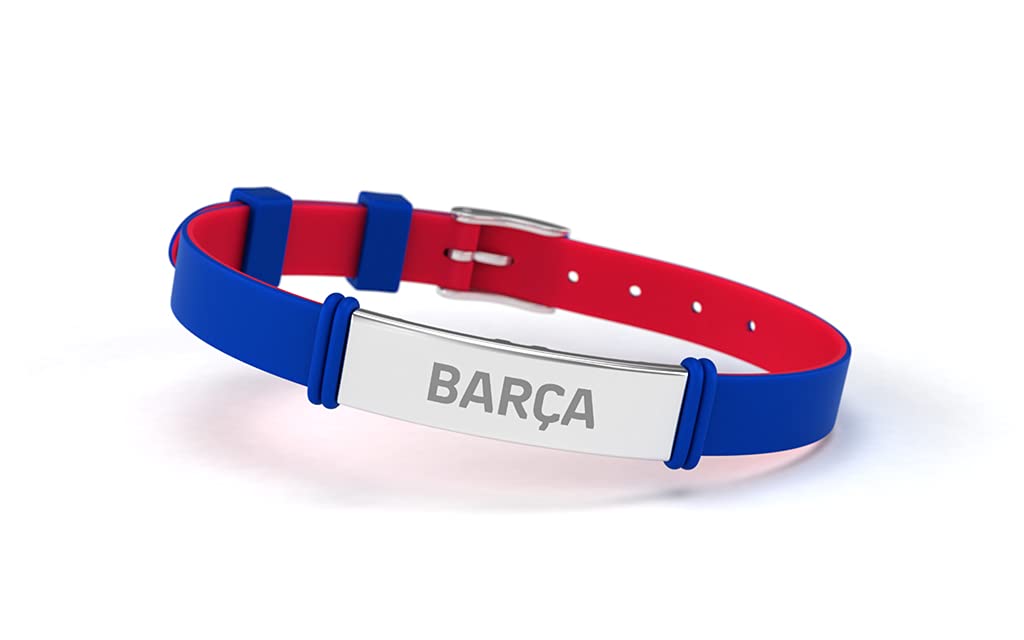Fashion Blue Barca Regulowana bransoletka dla mężczyzn, kobiet i dzieci | Bransoletka Barca z silikonu i stali nierdzewnej | Wspiera FCBarcelona oficjalnym produktem Culé | FCB,