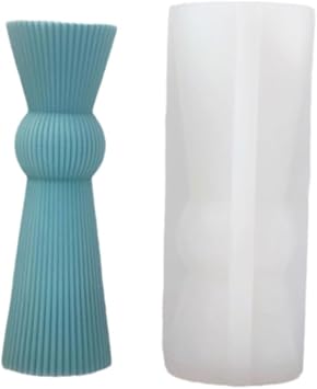 Vertical Stripes Column Mold Silicone Candle Mold for Soap Wax Epoxy Resin DIY Handcraft Pillar Weeding Party Dinner Home Gypsum Ornaments Decoration Short