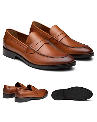 Dunross & Sons Mens Loafer Shoes. Leather Penny Loafer for Men, Slip-On Formal Business Shoes.2