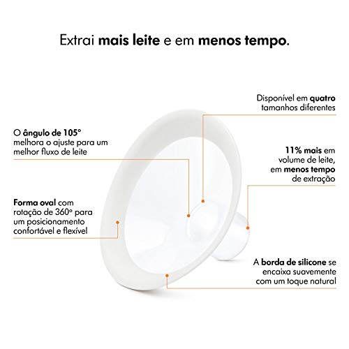 Funil PersonalFit Flex Medela G (27 mm), mais Leite e mais Conforto durante a extração, para uso com