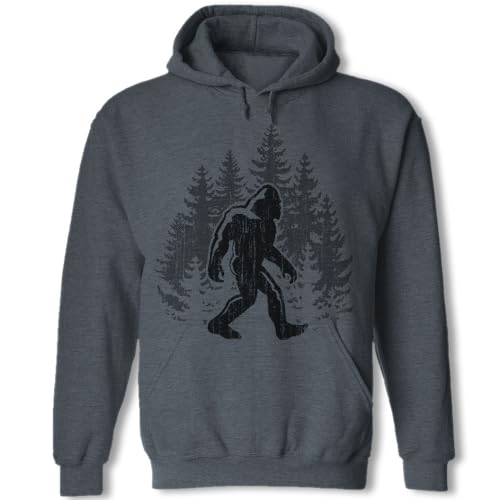 Bigfoot Hoodie - Funny Sasquatch Forest Silhouette Sweatshirt - Yeti Bigfoot Walking in the Trees - Big foot Heavy Blend Sweater - HA1662