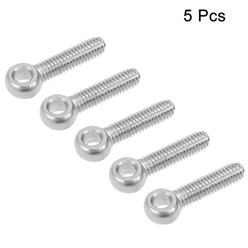 Image of uxcell M6 x 25mm Machinery Shoulder Swing Lifting Eye Bolt 304 Stainless Steel Metric Thread 5pcs